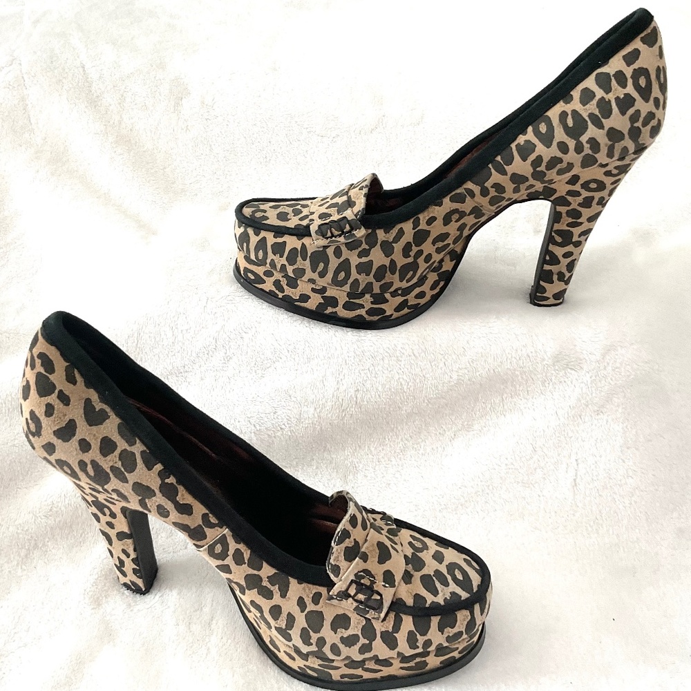 Colin Stuart~Women’s Platform‎ Leopard Print Leather Heels Size 7.5B